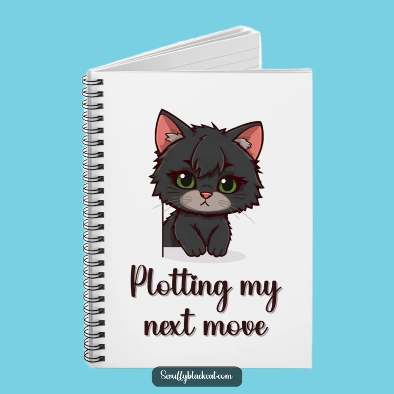 Funny Scruffy Cat Notebook - Peek & Jot Design, Perfect for Creative Minds