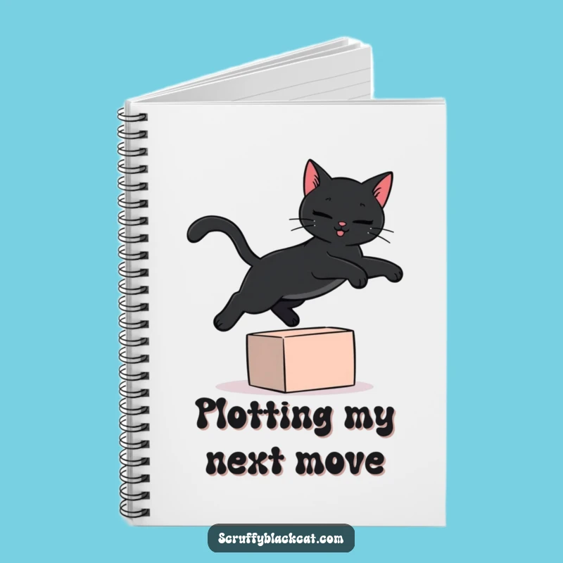 Funny Black Cat Notebook: Jot Down Ideas with a Leaping Feline, Journal Gift