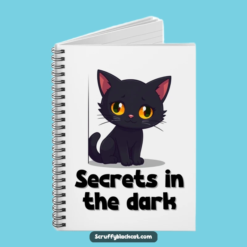 Funny Black Cat Glowing Eyes Notebook - Journal for Spooky & Humorous Notes
