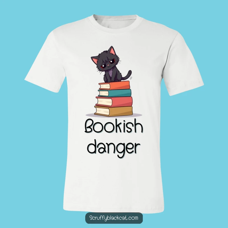 Funny Book Cat Balance T-Shirt: Hilarious Gift for Cat & Book Fans