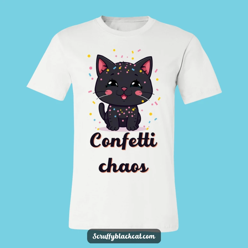 Funny Confetti Cat T-Shirt: Hilarious Gift for Party Lovers