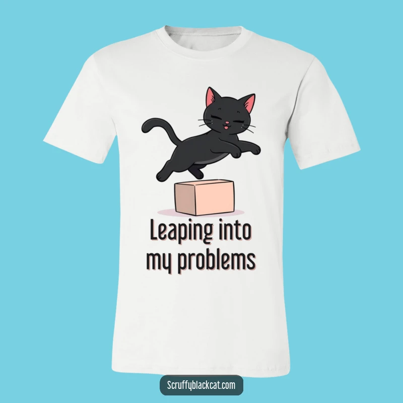 Funny Black Cat Leaping T-Shirt: Hilarious Pet Acrobatics, Ideal Present for Cat Fans
