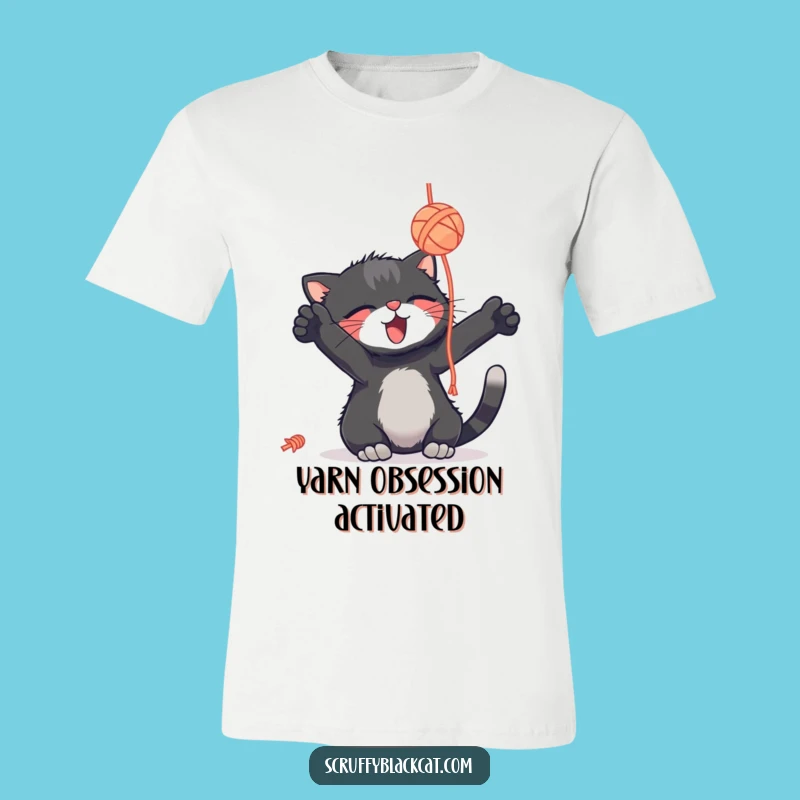 Funny Cat Yarn Ball T-Shirt - Playful Kitty Delight Tee for Cat Lovers