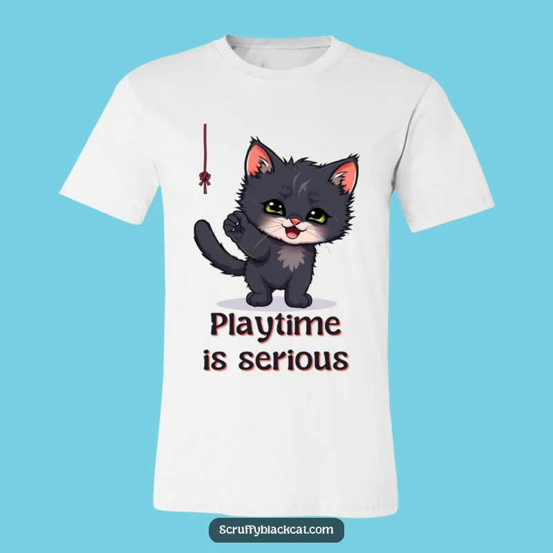 Funny Kitten String Attack T-Shirt - Cute Cat Lover Gift!