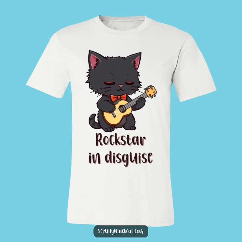 Funny Bow Tie Black Cat T-Shirt: A Hilarious Gift for the Cat Who Rocks and Rolls