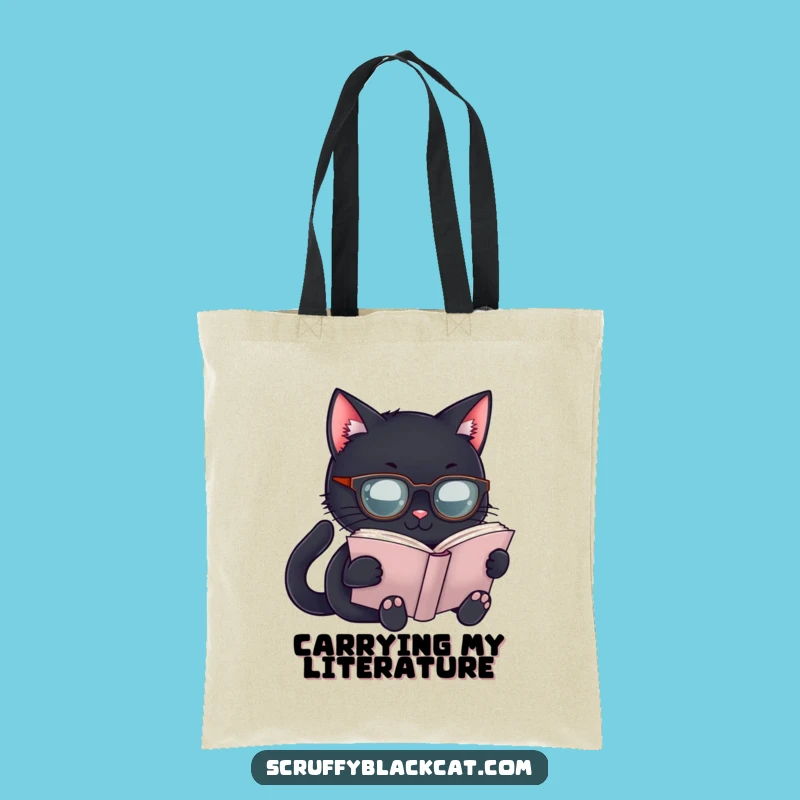 Funny Scholar Cat Tote Bag: Carry Your Books, a Hilarious Gift!
