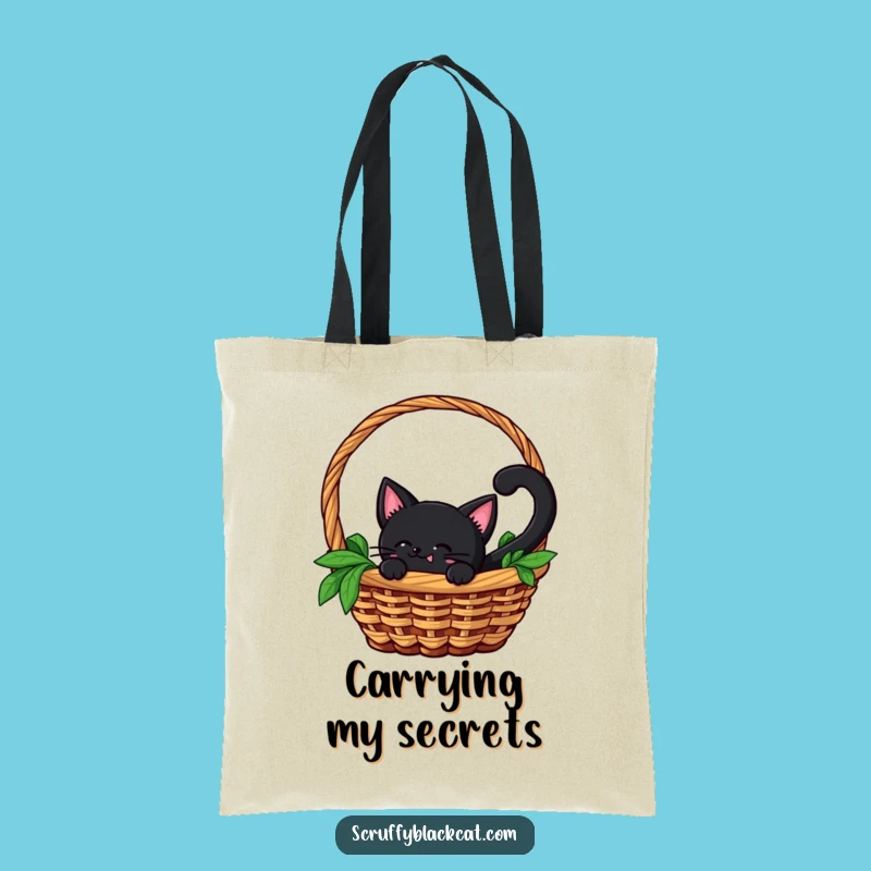 Funny Cat Tote Bag: Black Cat Peek-a-Boo, Practical & Charming Gift