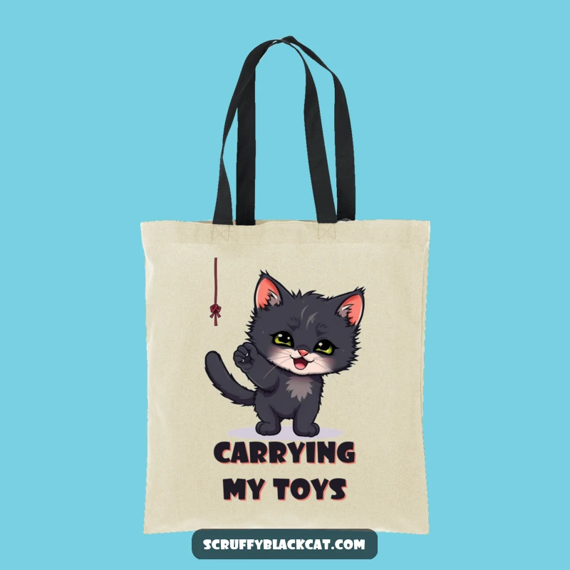 Funny Kitten String Play Tote Bag - Carry Your Cat Love!