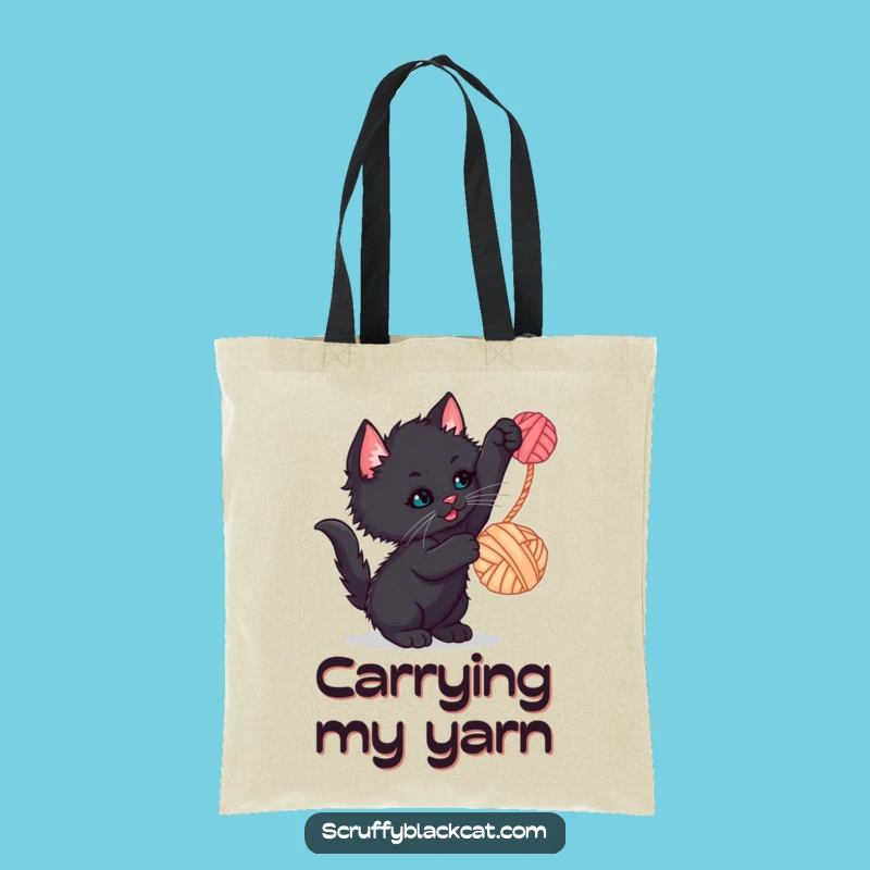 Funny Kitten Yarn Ball Tote Bag - Chic & Comical Carry-All