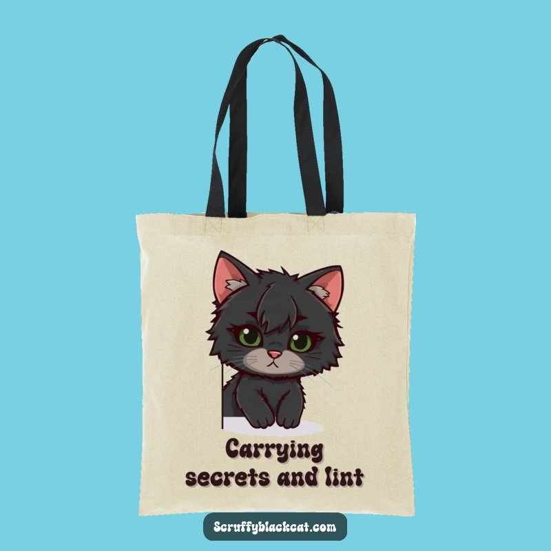 Funny Scruffy Cat Tote Bag - The Curious Peek, Carry Your Humor in Style