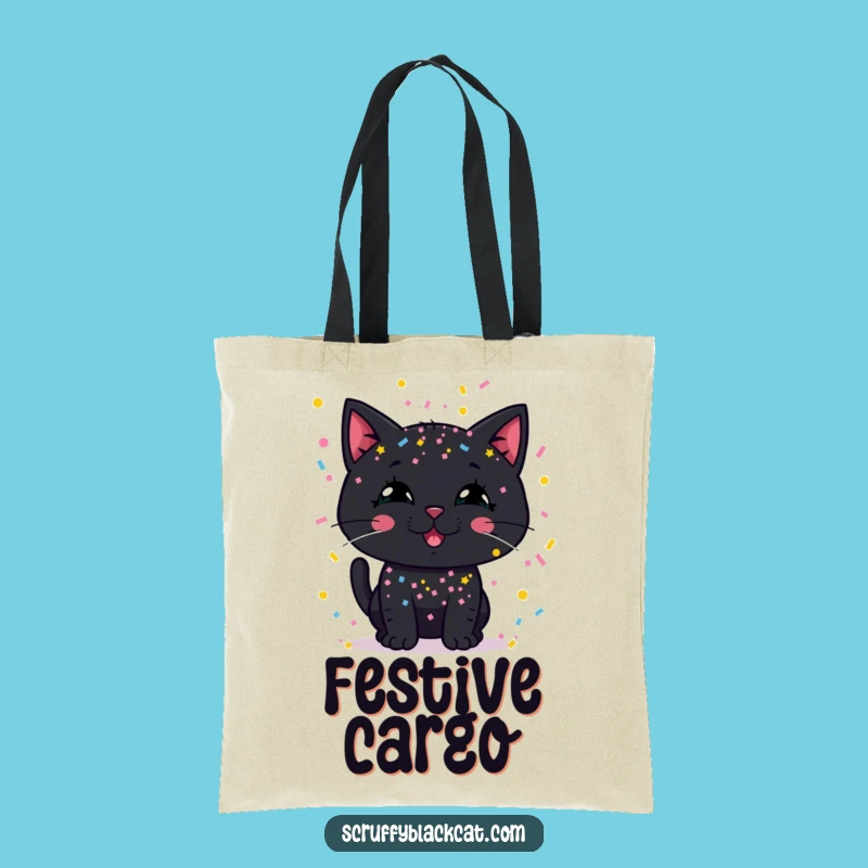 Funny Confetti Cat Tote Bag: Hilarious Carry-All for Party Goers