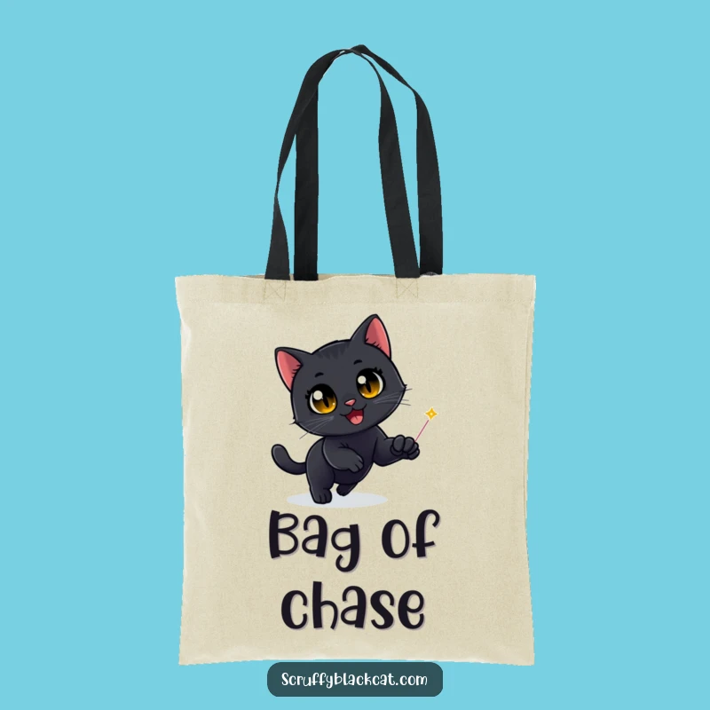 Funny Black Cat Laser Dot Tote Bag - Stylish & Hilarious Cat Lover Accessory
