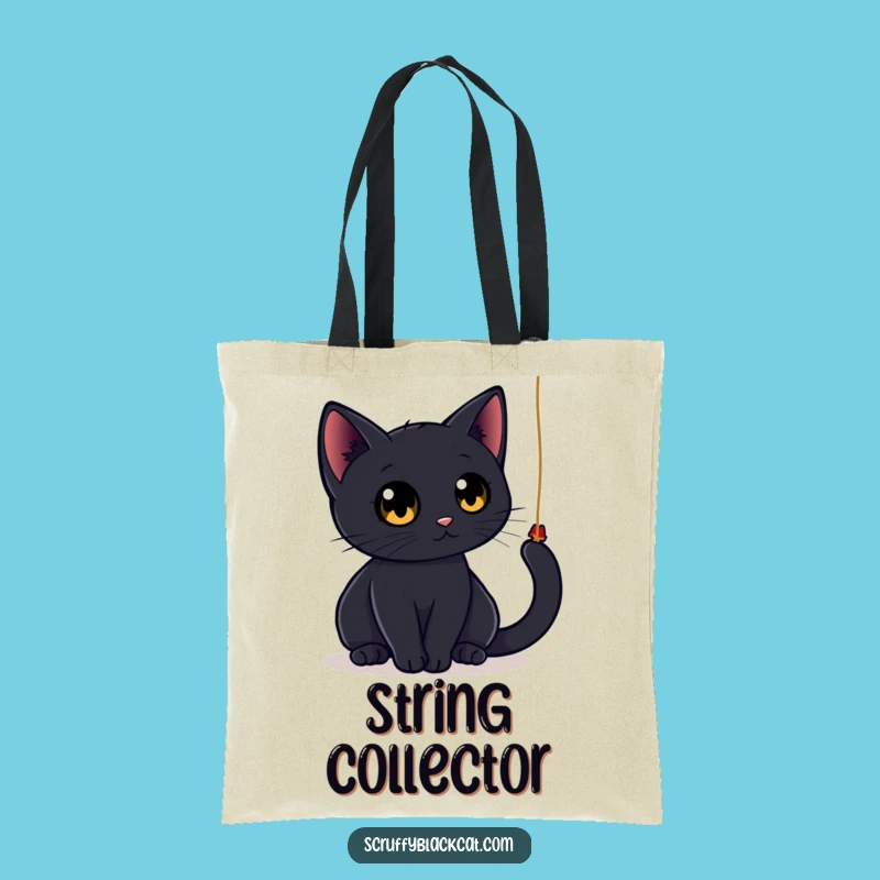 Funny Black Cat String Tote Bag: Carry Your Cat Love!
