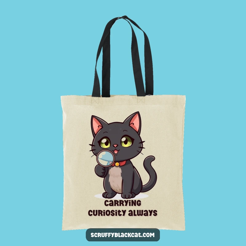 Funny Black Cat Tote Bag - Carry Your Clues in Style, Perfect Accessory Gift!
