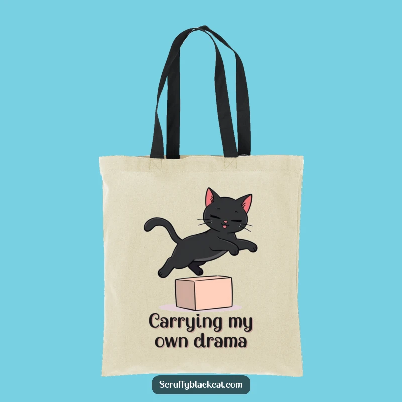 Funny Black Cat Tote Bag: Charming Acrobatics for Everyday Errands, Unique Gift