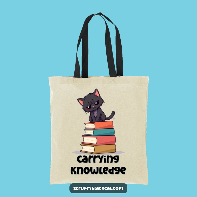 Funny Book Cat Balance Tote Bag: Hilarious Carry-All for Bibliophiles