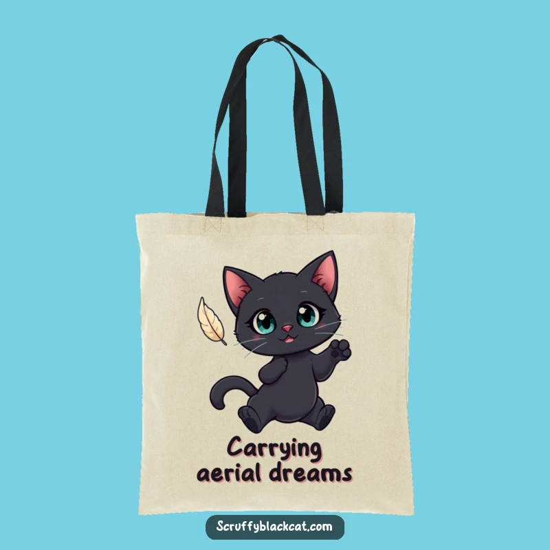 Funny Cat Feather Tote: Carry Your Curiosity, Hilarious Cat Gift Bag