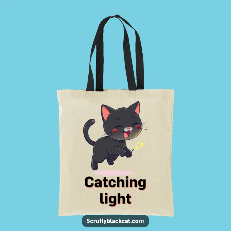 Funny Cat Firefly Chase Tote Bag - Stylish & Playful Accessory