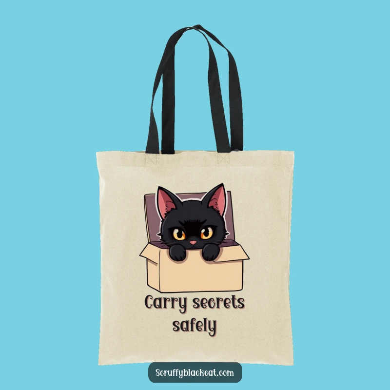 Funny Cat Tote Bag: Mischievous Cat Box Peek, Mysterious Carryall, Great Gift