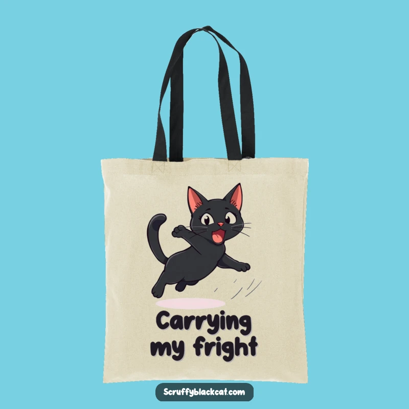 Funny Cat Tote Bag: Startled Cat Leap, Comedic Carryall, Great Gift