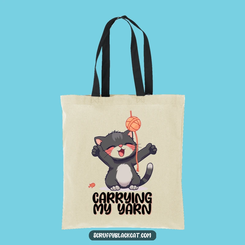 Funny Cat Yarn Ball Tote Bag - Carry Your Playfulness Anywhere