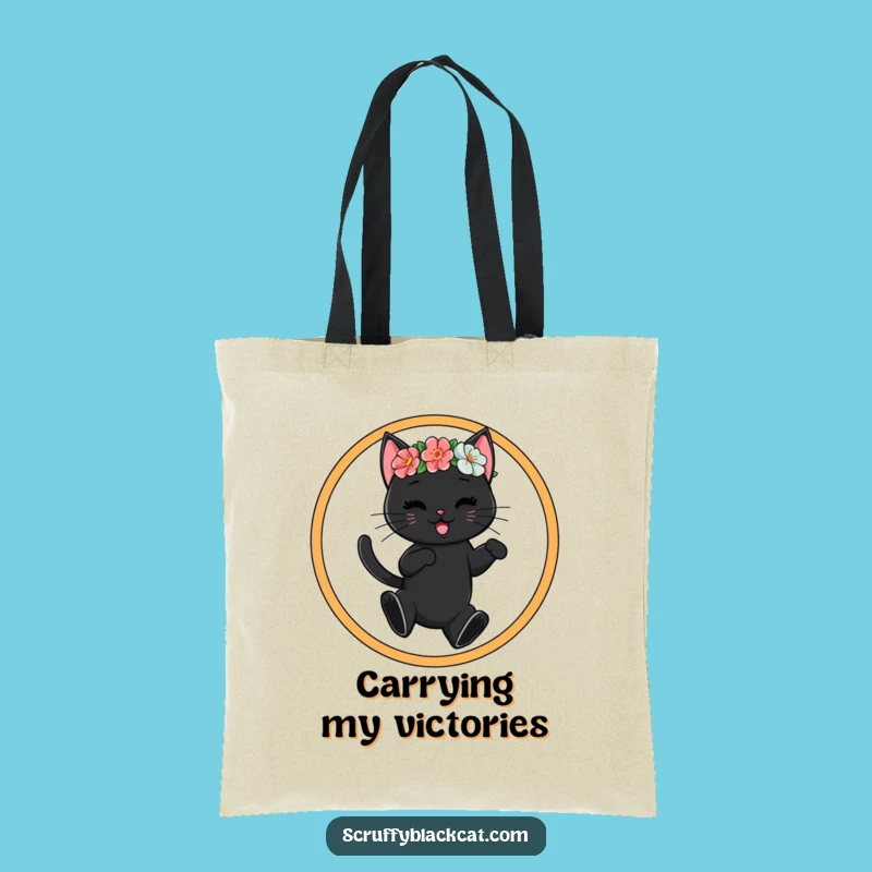 Funny Chic Cat Hoop Star Tote Bag - Stylish & Hilarious Cat Accessory Gift!