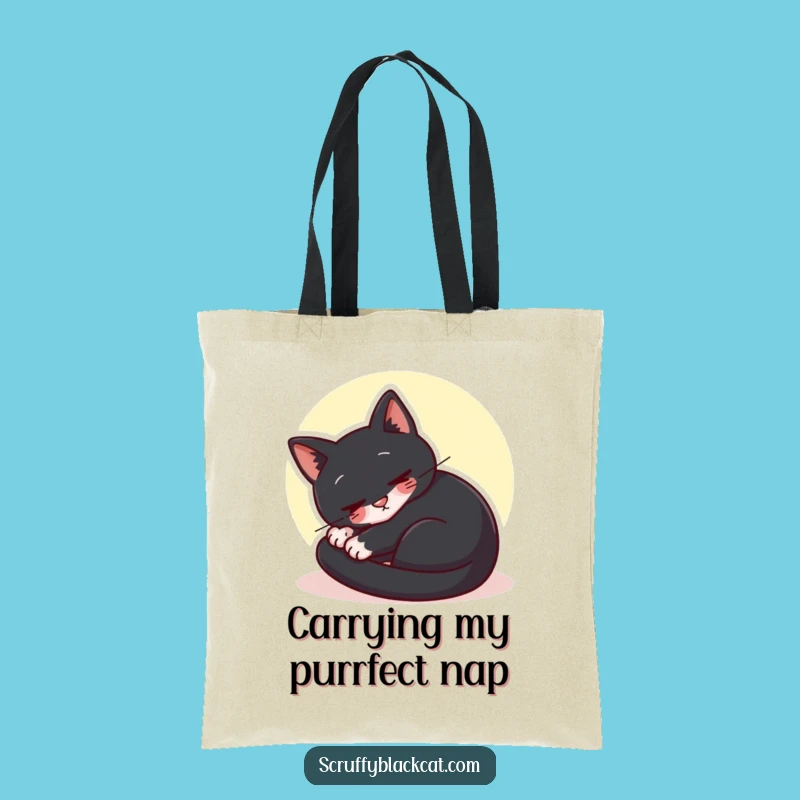 Funny Content Cat Sunbeam Tote Bag - Spacious & Relaxing Feline Carry-All