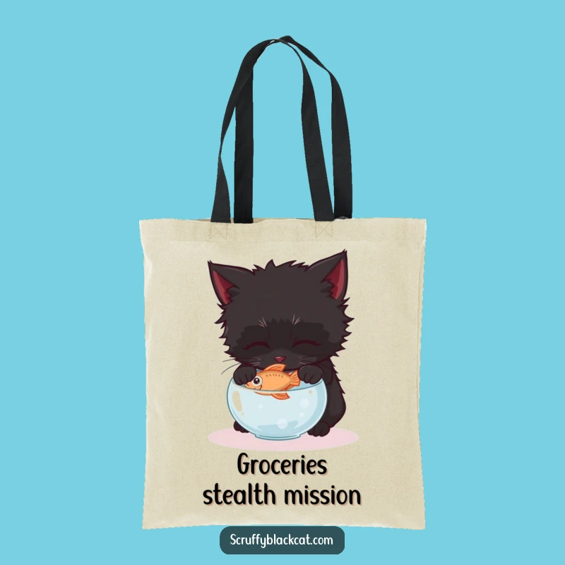 Funny Kitten Fish Heist Tote Bag: Whimsical Accessory for Cat Lovers