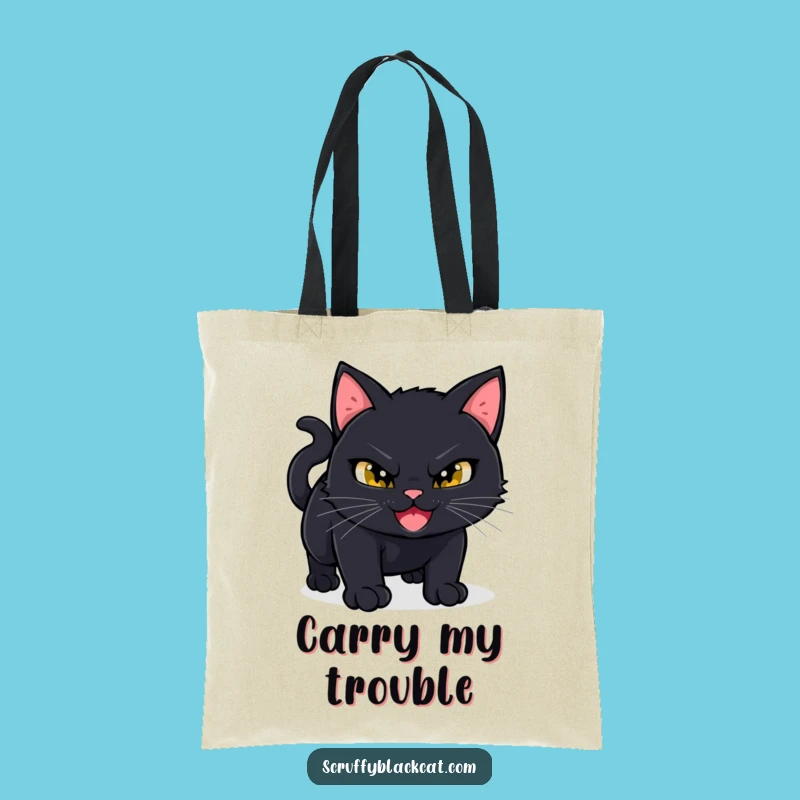 Funny Mischief Cat Pounce Tote Bag - Carry Your Laughs in Style