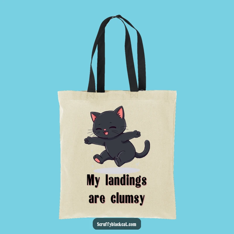 Funny Black Cat Leap Fail Tote Bag - Spacious & Hilarious Cat Carry-All Gift